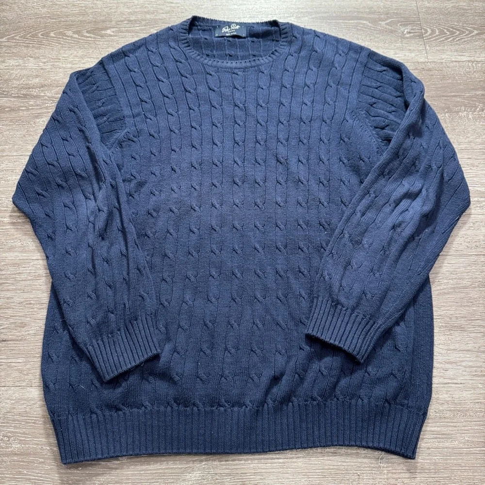 Peter Scott Sweater Mens‎ 44 Large Cotton Cable Knit Scotland Vintage Pullover